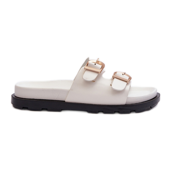 Ženske japanke od eko kože s kopčama, bijele Valmira bijela