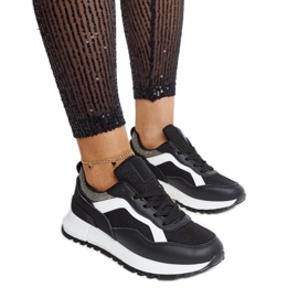 Crne platform tenisice sa sjajem Evelia crna