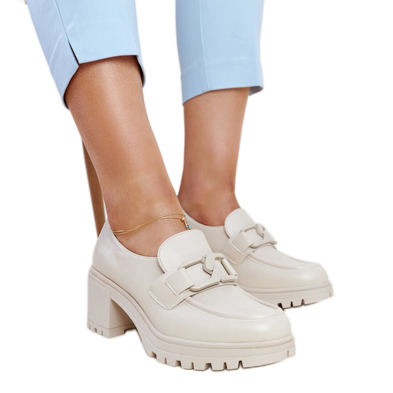 Vinceza Bež cipele s kožnim umetkom iz Vinceze