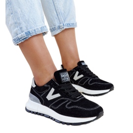 Crne tenisice s debljim eko ​​brušenim Olonio potplatom crna