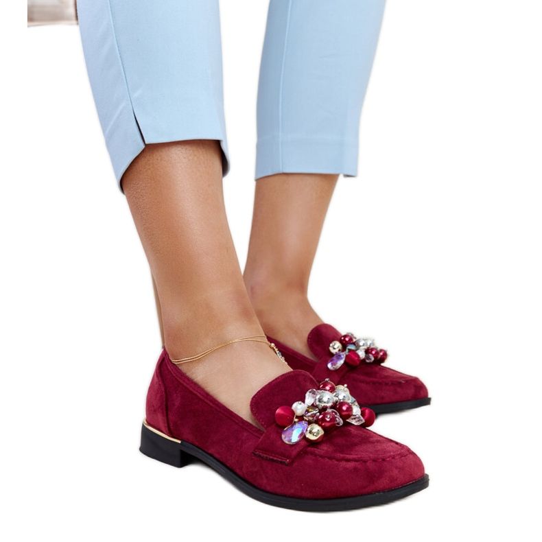Bordo mokasine s Dahera ukrasima crvena