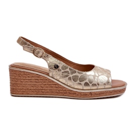 Ženske Sergio Leone SK301 zlatne sandale na klin zlatni