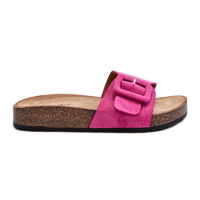 Ženske japanke s kopčom Eco Suede Fuchsia Laeltia ružičasta