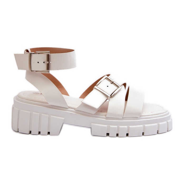 Ženske sandale s remenčićima od eko kože Bijela Eladira