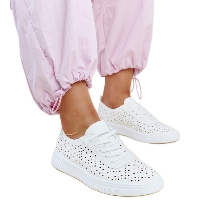 Bijele ažurne Manoek tenisice bijela