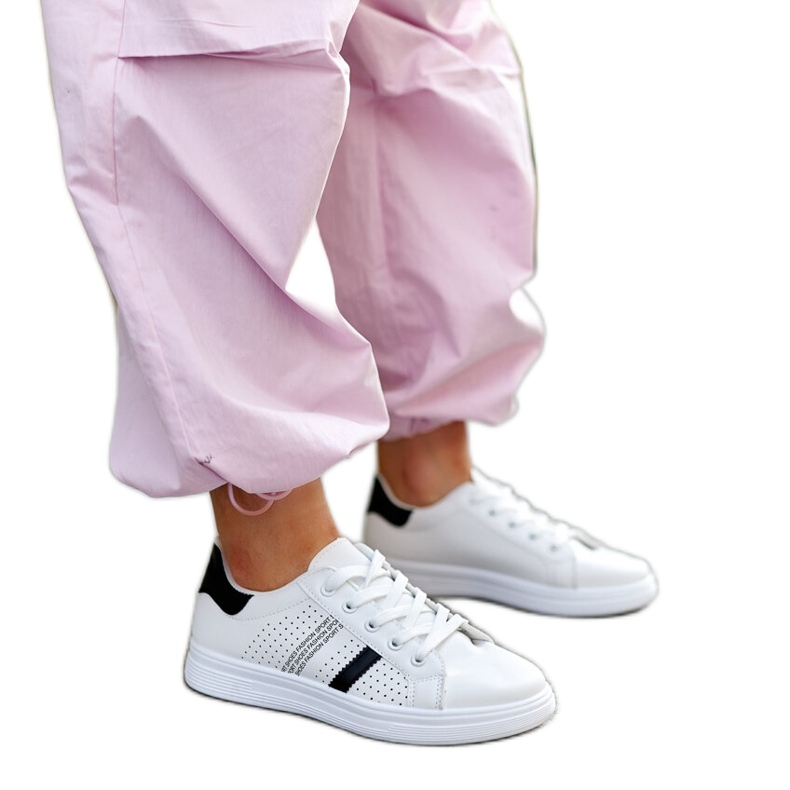 Bijelo crne eko kožne tenisice marke Berdine bijela