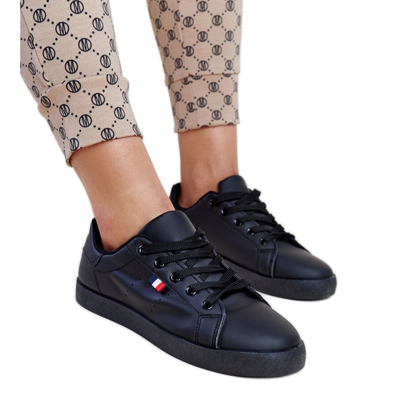 Crne Gioya tenisice od eko kože crno