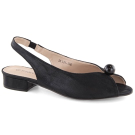 Ženske sandale na nisku petu, crne, T.Sokolski 136 crna