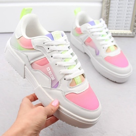 Ženske višebojne sportske cipele s platformom Big Star NN274359 bijela