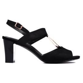 Goodin Crne ženske sandale na stup crna