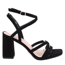 Divoi Crne sandale na visoku petu crna