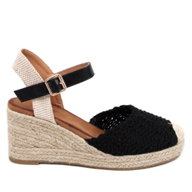 Morelli Crne sandale s espadrilama na klin crna