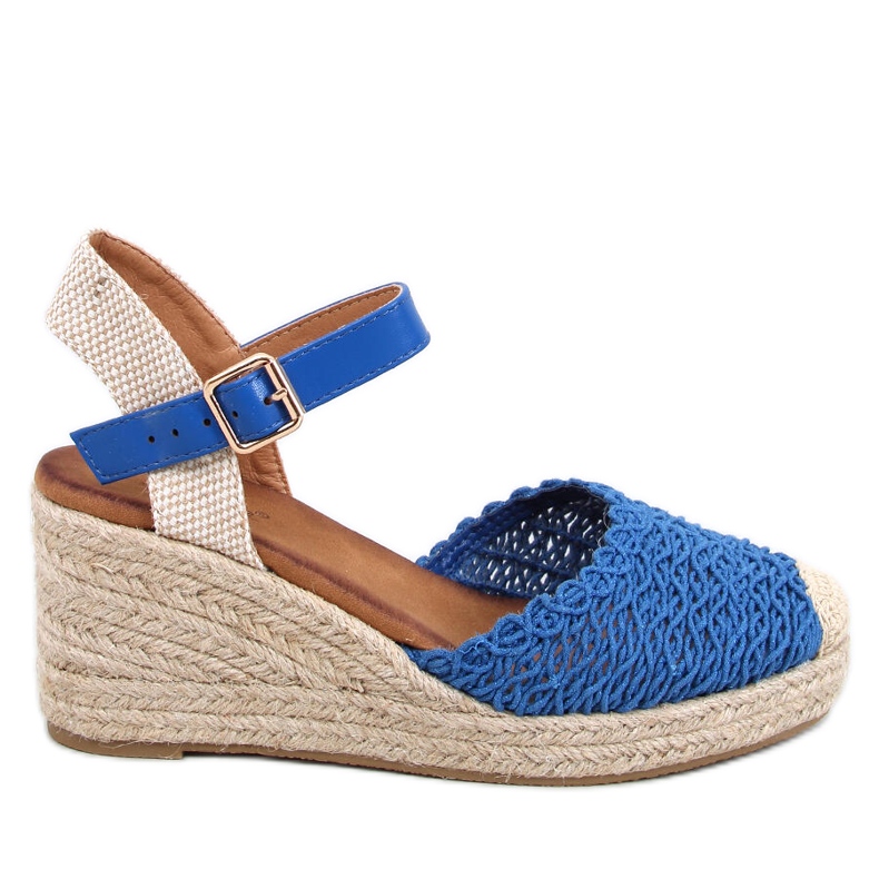Morelli Blue espadrile sandale na klin plava