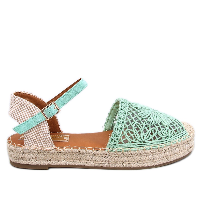 Premat Green sandale s otvorenim espadrilama zelena