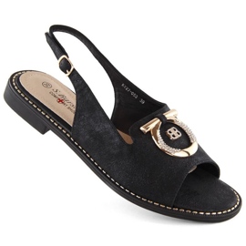 Udobne sandale s ukrasom S.Barski W OLI256A, crne crna