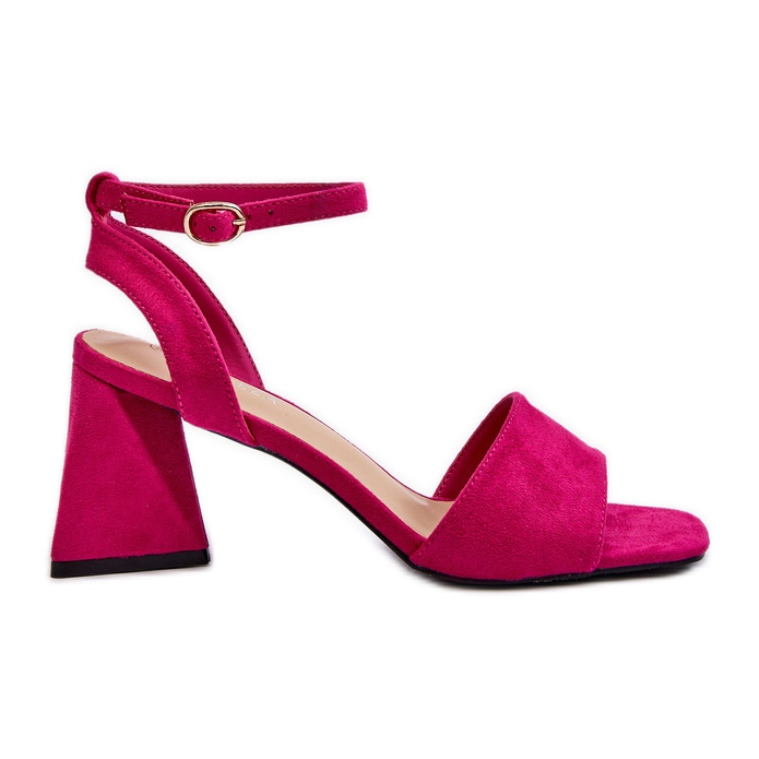 Vinceza Ženske sandale na visoku petu od Eco Suede Fuchsia Upttima ružičasta