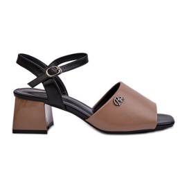 Vinceza Elegantne ženske sandale od eko kože na blok, bež Vattima