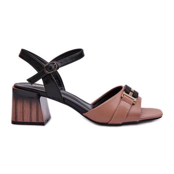 Vinceza Elegantne ženske ružičaste Natissa blok sandale na visoku petu ružičasta