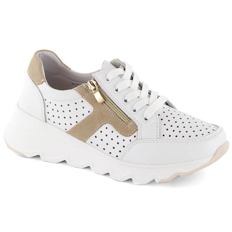Kožne ženske sportske cipele s otvorenim klinom, bijele, T.Sokolski 245 bijela