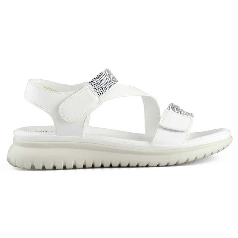 Udobne bijele ženske sandale s elastičnom trakom i čičak kopčanjem bijela