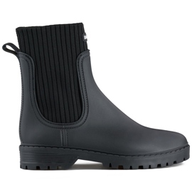 Crne ženske Wellington čizme s elastičnim gornjim dijelom crna
