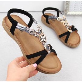 Udobne ženske ravne crne sandale Artiker 54C1334 crna