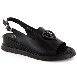 Filippo W PAW534A kožne sandale na wedges, crne crna