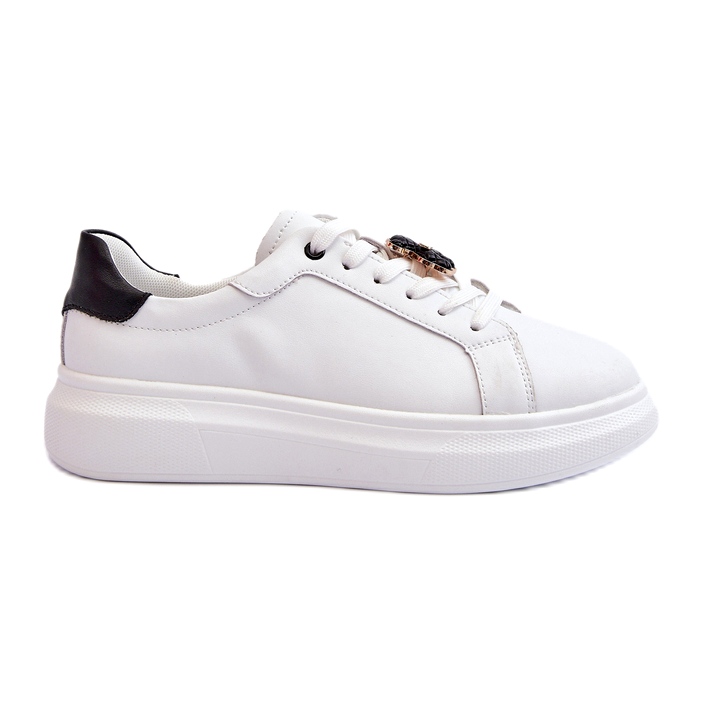 Vinceza Ženske kožne tenisice s medvjedićem, bijele Mirven bijela