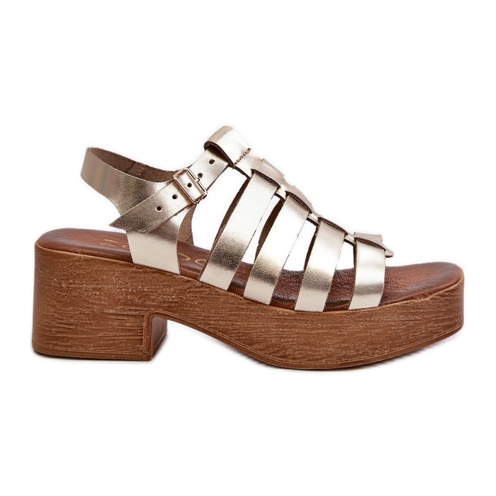 Zazoo 40410 Ženske kožne sandale zlatne boje zlatna