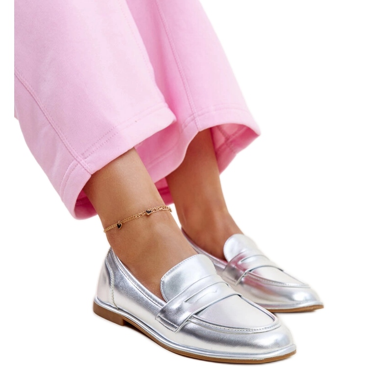 Srebrne klasične Nasia mokasine srebro
