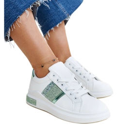 Bijelo-zelene Giulia tenisice sa kamenčićima bijela