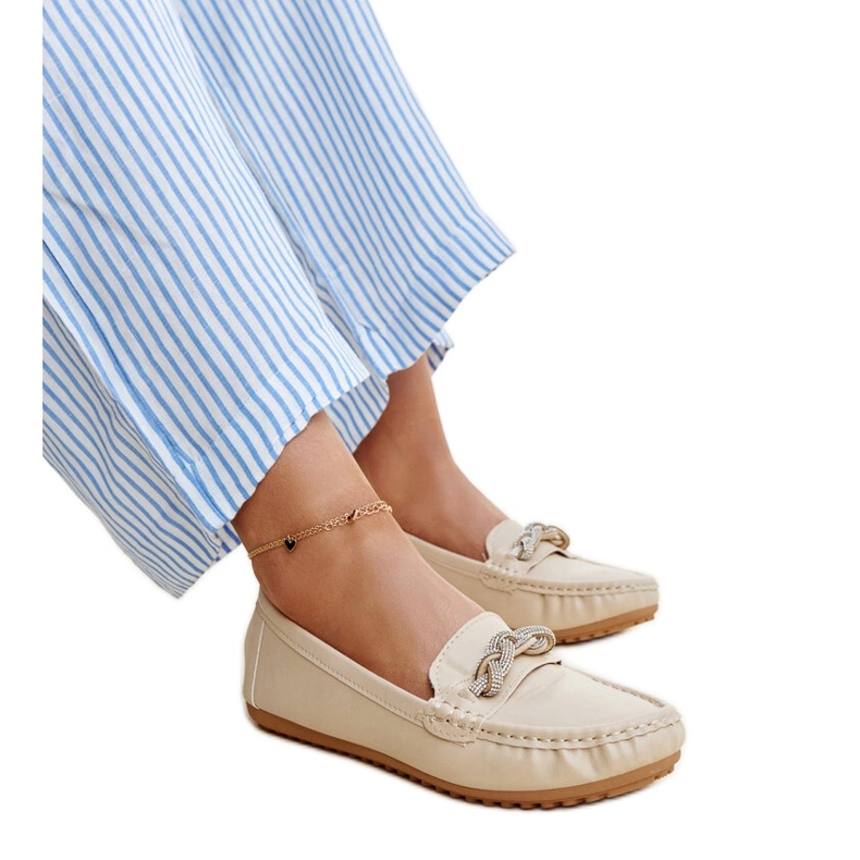 Bež mokasine ukrašene Adiba kamenčićima