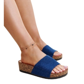 Mornarskoplave japanke s klinom od pluta Naifene plava