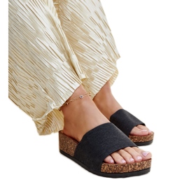 Crne japanke s klinom od pluta Naifene crna