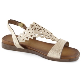 Ženske ravne ažurne zlatne sandale Sergio Leone SK070H zlatni