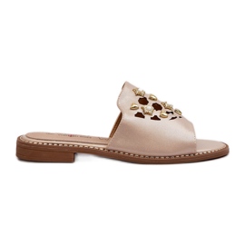 Sjajne ženske japanke s ukrasima S.Barski KV27-063 zlatne zlatni