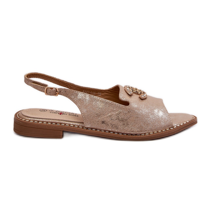 Ženske sandale s ukrasom S.Barski KV27-049 Zlato zlatna