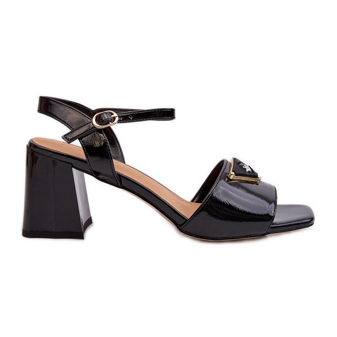 S.Barski Elegantne lakirane sandale na visoku petu crne boje D&amp;A MR38-660 crno
