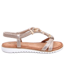 Montier zlatne sandale s perlama zlatni