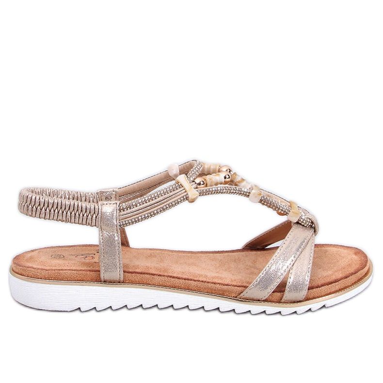 Montier zlatne sandale s perlama zlatna