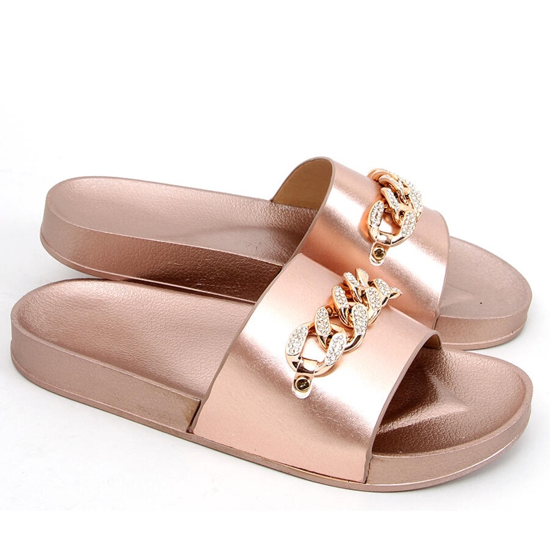 Tilia Champagne papuče s lancem zlatna