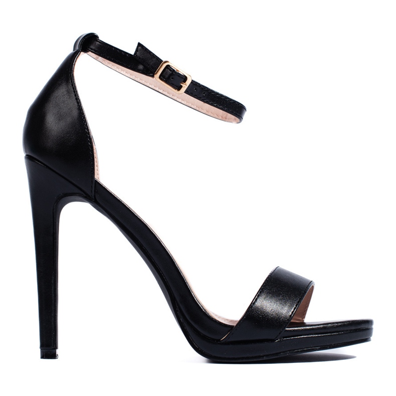 Crne sandale s visokom petom crno