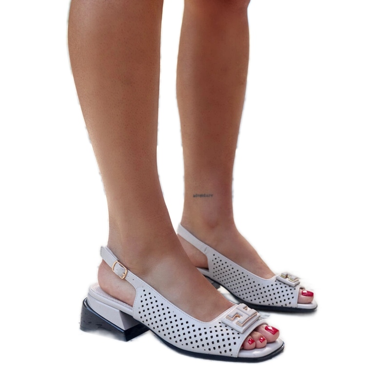 Ažurne sandale na masivnom bloku Sajida siva