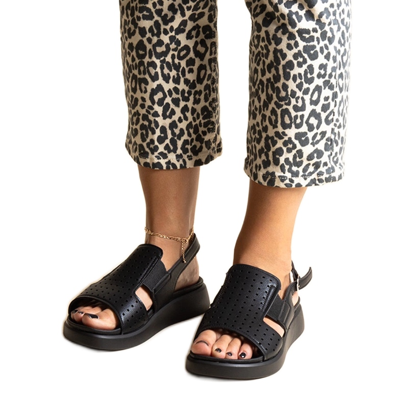 Crne sandale s otvorenim gornjim dijelom Imogne crno