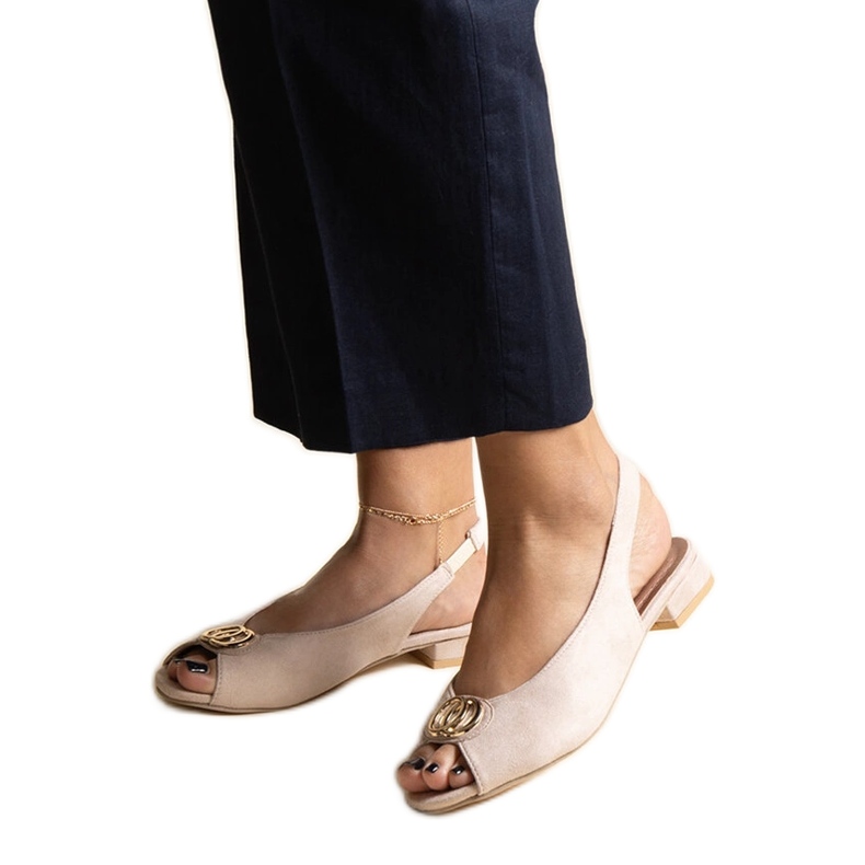 Bež slip-on sandale na nisku petu Teyla