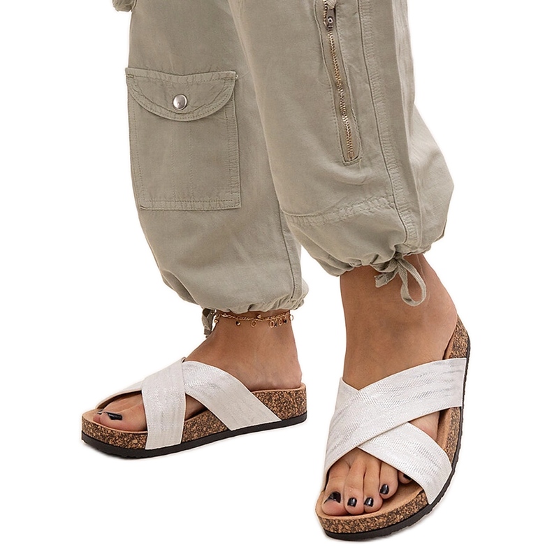 Papuče s potplatom od pluta u sjaju Ribera bijela