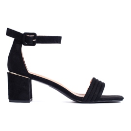 Crne antilop sandale na visoku petu crna