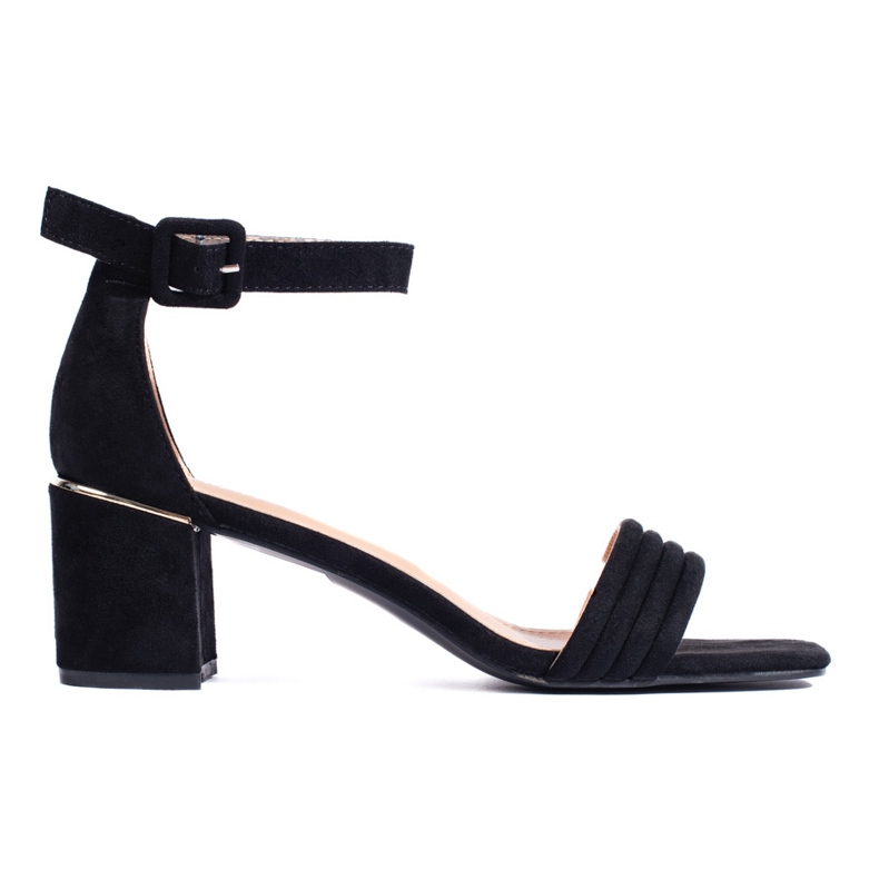 Crne antilop sandale na visoku petu crno