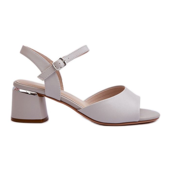 Ženske sandale na nisku petu od eko kože Sergio Leone SK876 sive siva