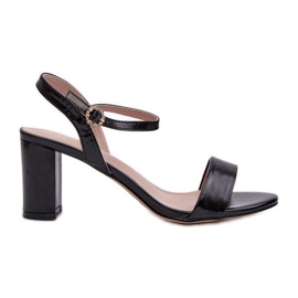 Crne Glindra sandale na visoku petu crna